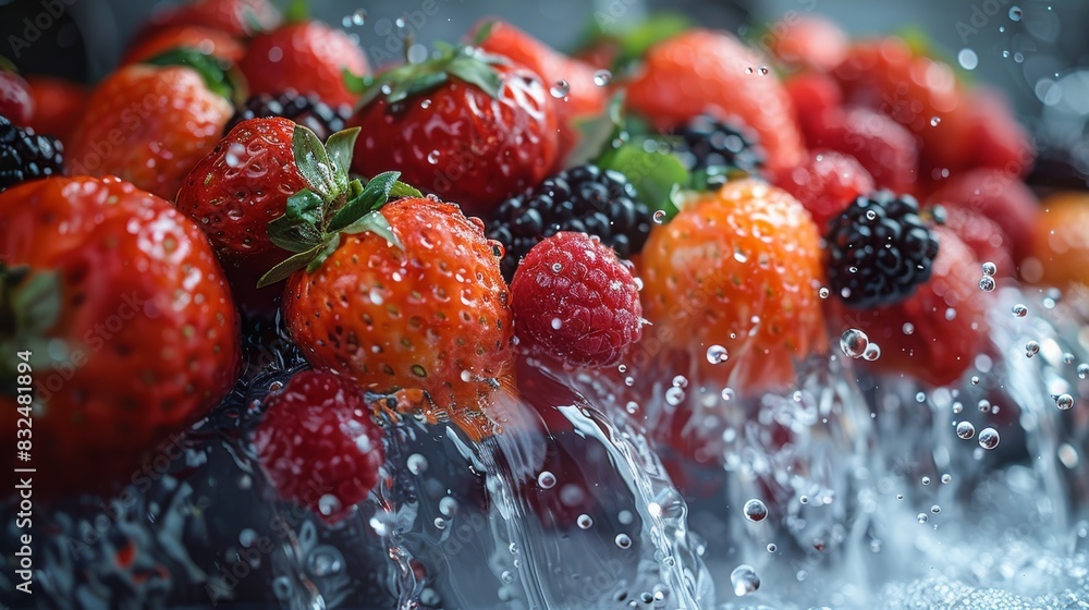 A Blissful Feast: Fresh Fruits and Blooming Flowers A Blissful Feast: Fresh Fruits and Blooming Flowers