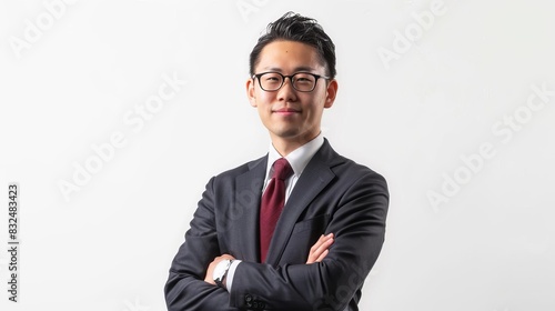 confident japanese businessman in formal wear isolated on white background remove background