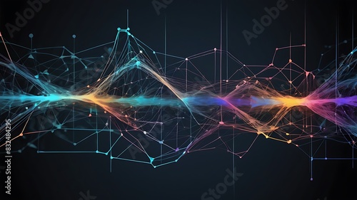 Digital background perfect for technological, science related, audio or video representations, neural networks, AI, business and scientific researches