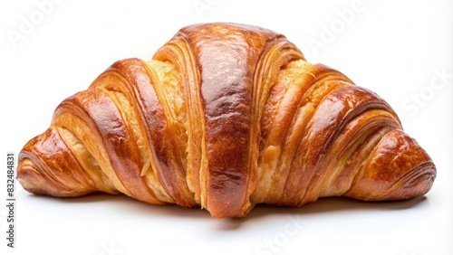 Close Up of a Croissant on a White Background. Generative AI