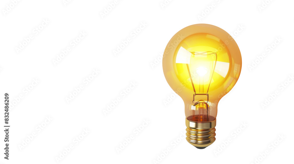 Glowing yellow light bulb Glowing yellow light bulb