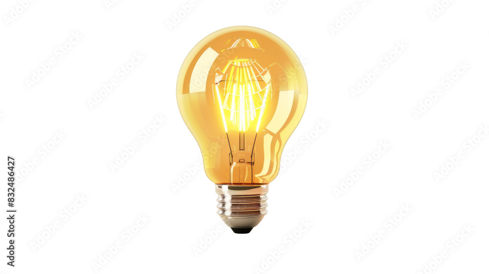 Glowing yellow light bulb Glowing yellow light bulb