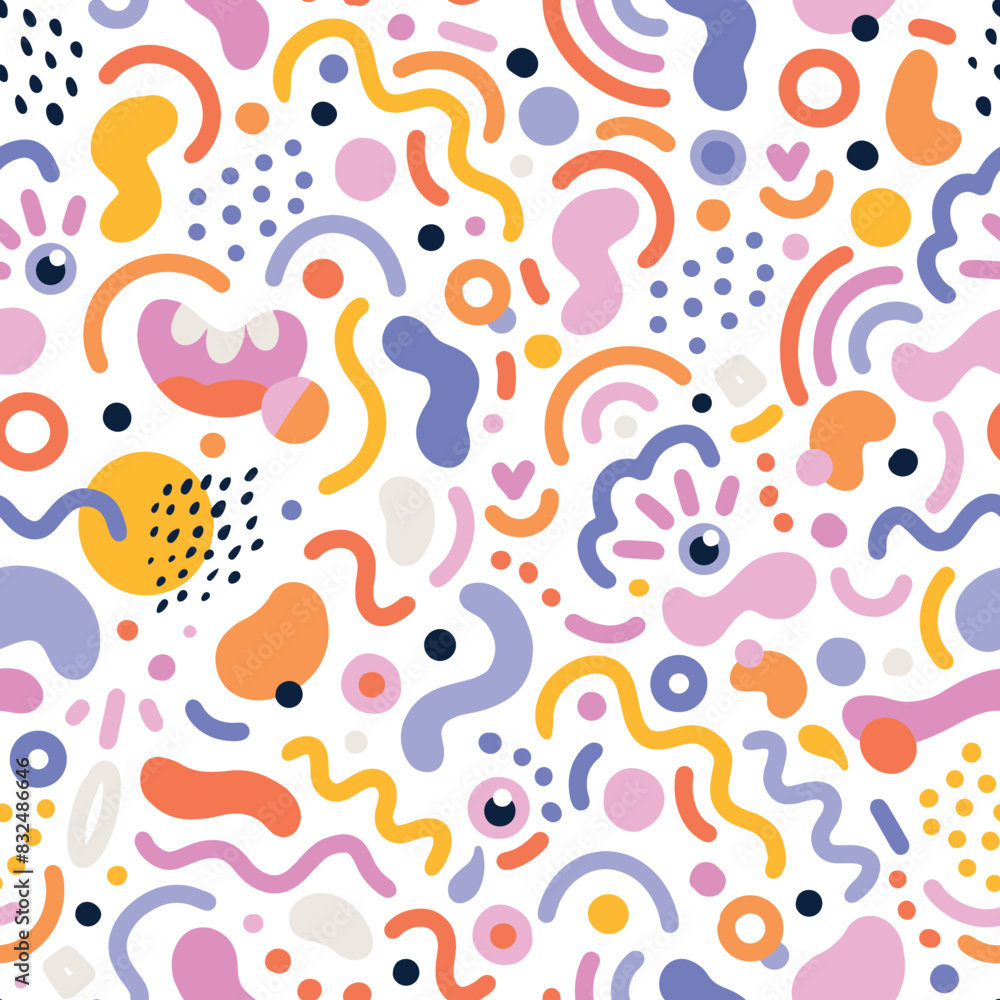Funky colorful abstract seamless pattern Funky colorful abstract seamless pattern