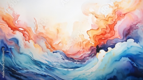 abstract watercolor background  generative ai