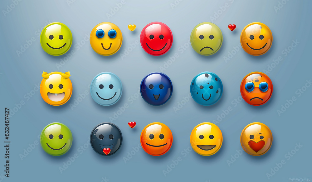 a selection of emoticons, including joyful face emojis a selection of emoticons, including joyful face emojis