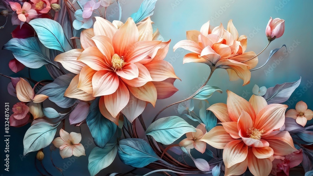 background with flowers, generative ai