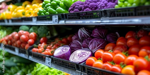 How Supermarkets' Effective Marketing of Fresh Vegetables Enhances Consumer Satisfaction and Cuts Costs. Concept Marketing Strategies, Fresh Vegetables, Consumer Satisfaction, Cost Reductions photo