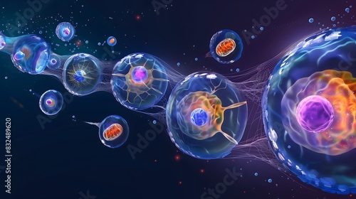 Diagram showing the stages of meiosis with detailed annotations