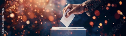 Blockchain technology applied to secure voting systems, ensuring transparency and integrity in elections photo
