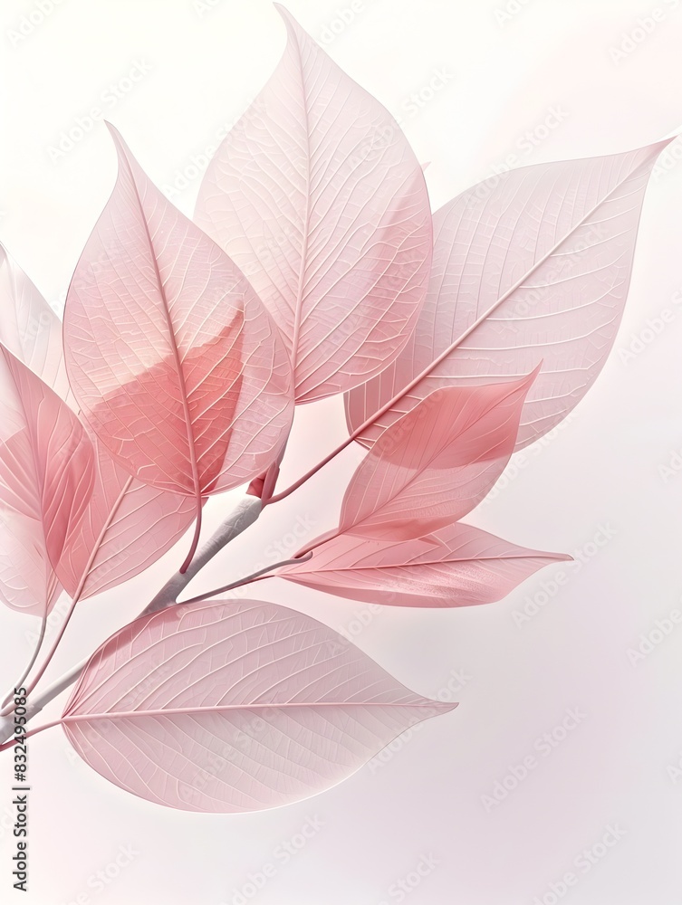 Fototapeta premium Cherry Blossom Leaves in Pink A Transient of Springs Arrival