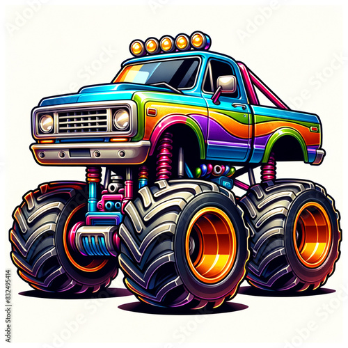 monster truck isolated on white background