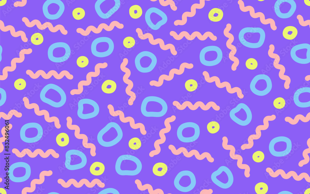 Seamless background with zigzags and circles. Seamless background with zigzags and circles.