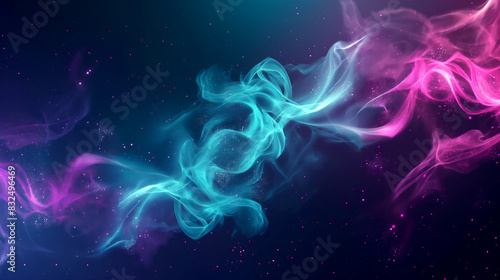 Abstract cyber mist background with blue and purple smoke