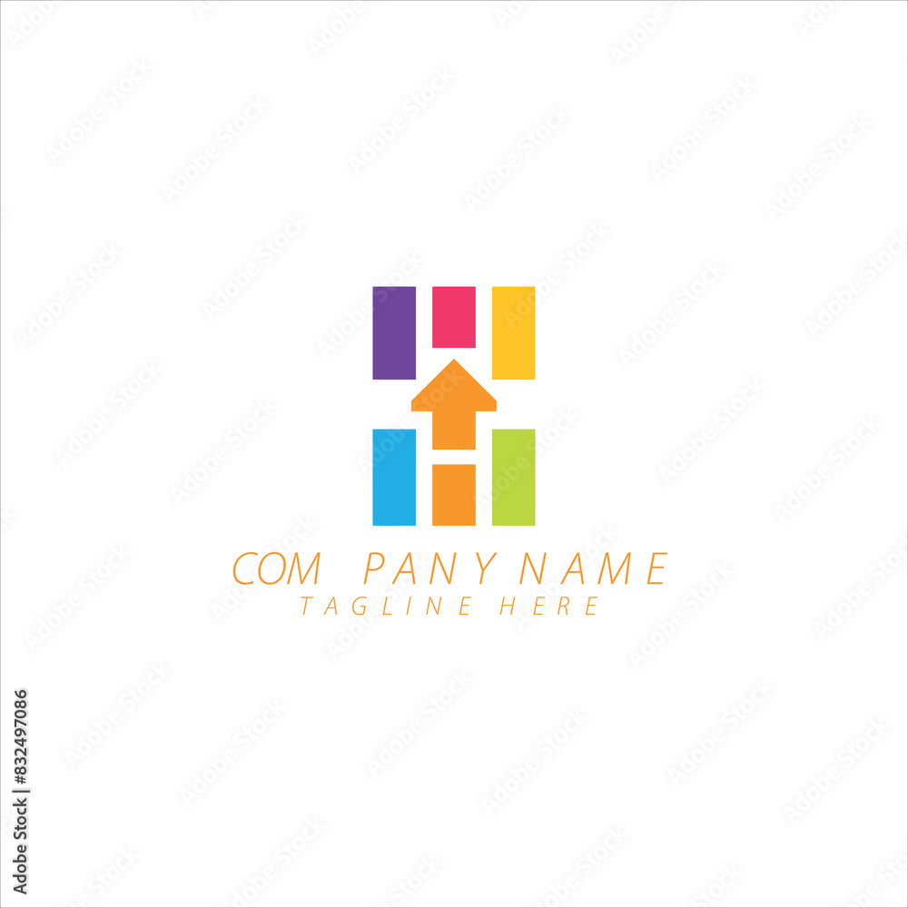 Shield, financial bar and arrows logo
Shield, financial bar and arrows logo