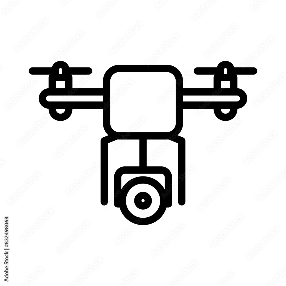 Drone line icon. Drone icon. Camera drone icon isolated on white background. Transparent background, minimalist symbol. Vector images Drone line icon. Drone icon. Camera drone icon isolated on white background. Transparent background, minimalist symbol. Vector images