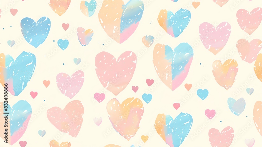 Seamless pattern of hand-drawn Transgender Pride flags and hearts, creating a soft and supportive design with pastel colors Seamless pattern of hand-drawn Transgender Pride flags and hearts, creating a soft and supportive design with pastel colors