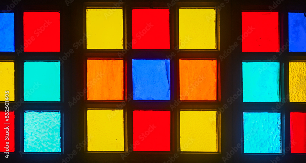 Square stained glass windows as background Square stained glass windows as background