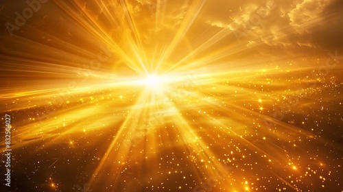 radiant golden scene luminous light rays emanating from celestial source heavenly abstract background abstract background © Jelena