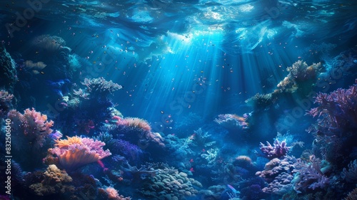 Underwater world. Coral reef and fishes in Red sea at Egypt