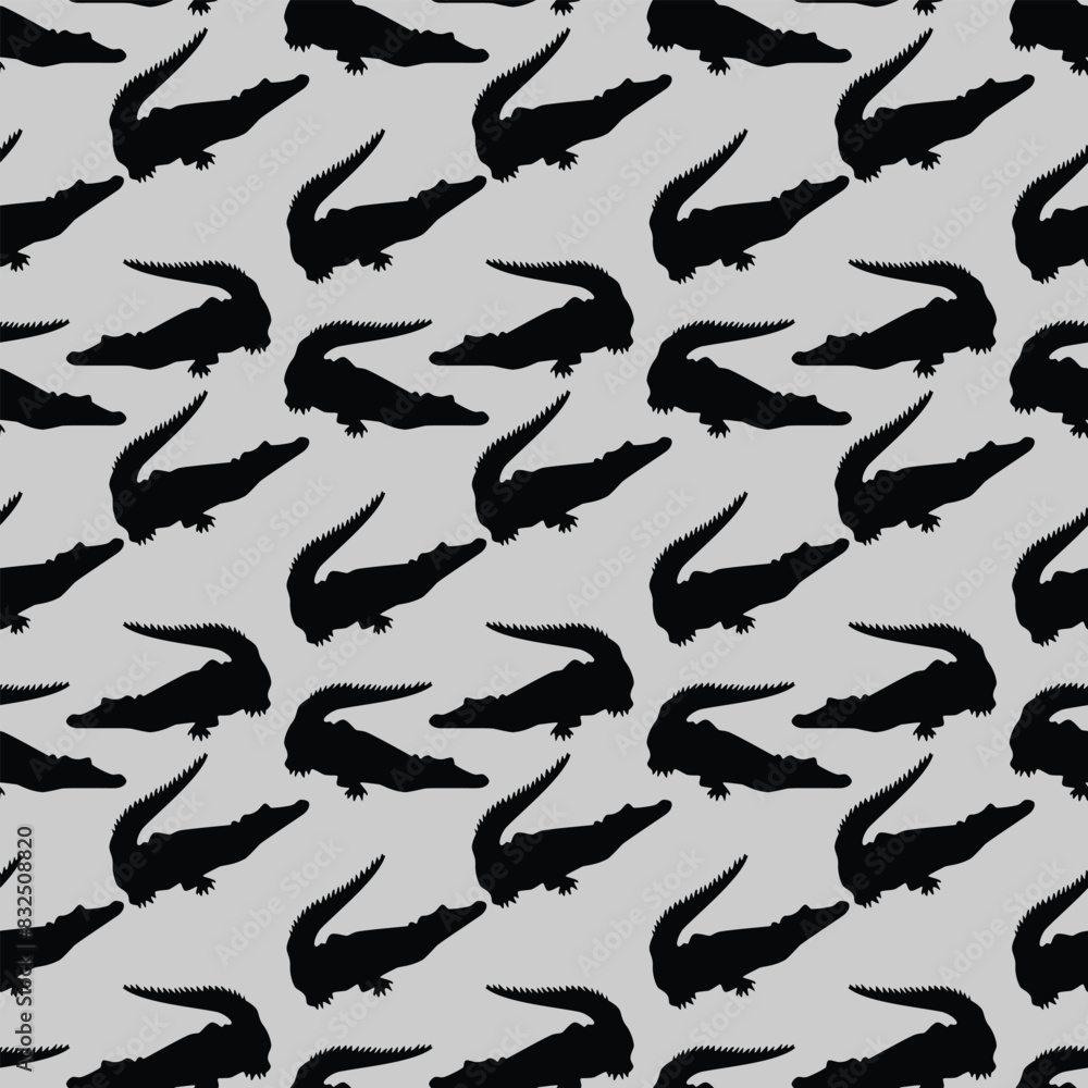 crocodile silhouette Seamless-Pattern-Design crocodile silhouette Seamless-Pattern-Design