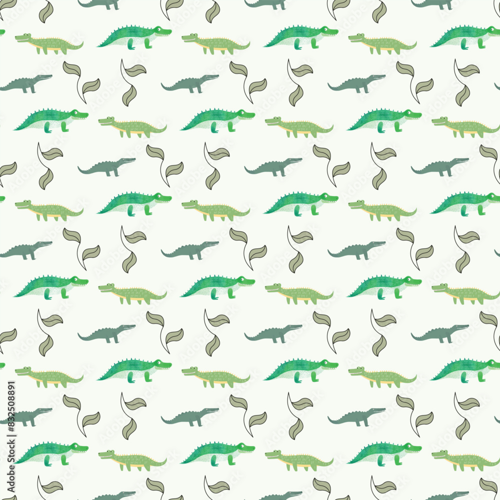 Crocodile Repeat Seamless-Pattern-Design Crocodile Repeat Seamless-Pattern-Design