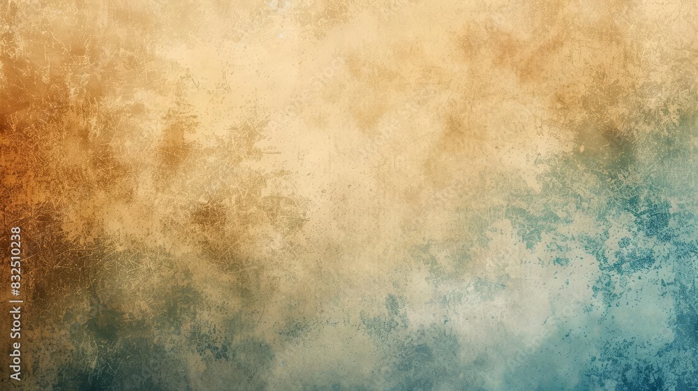 retro gradient background beige brown blue grainy texture abstract poster design
