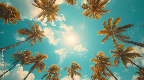 Sunny Tropical Palm Canopy © Piya