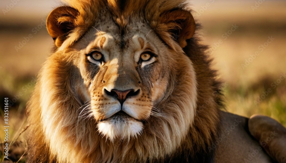 Fototapeta premium a lion with a mane that is standing in the grass.