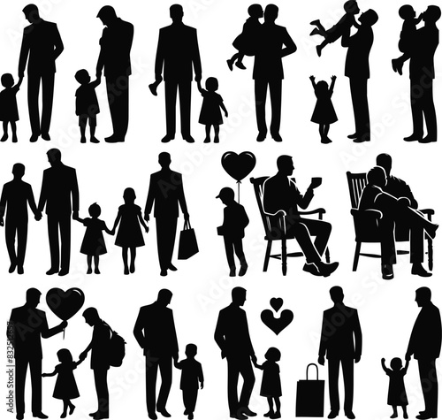 Fathers Day Silhouettes Sublimation  collection in different poses