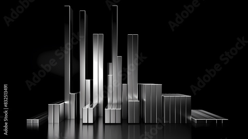 3D rendering of a steel bar graph