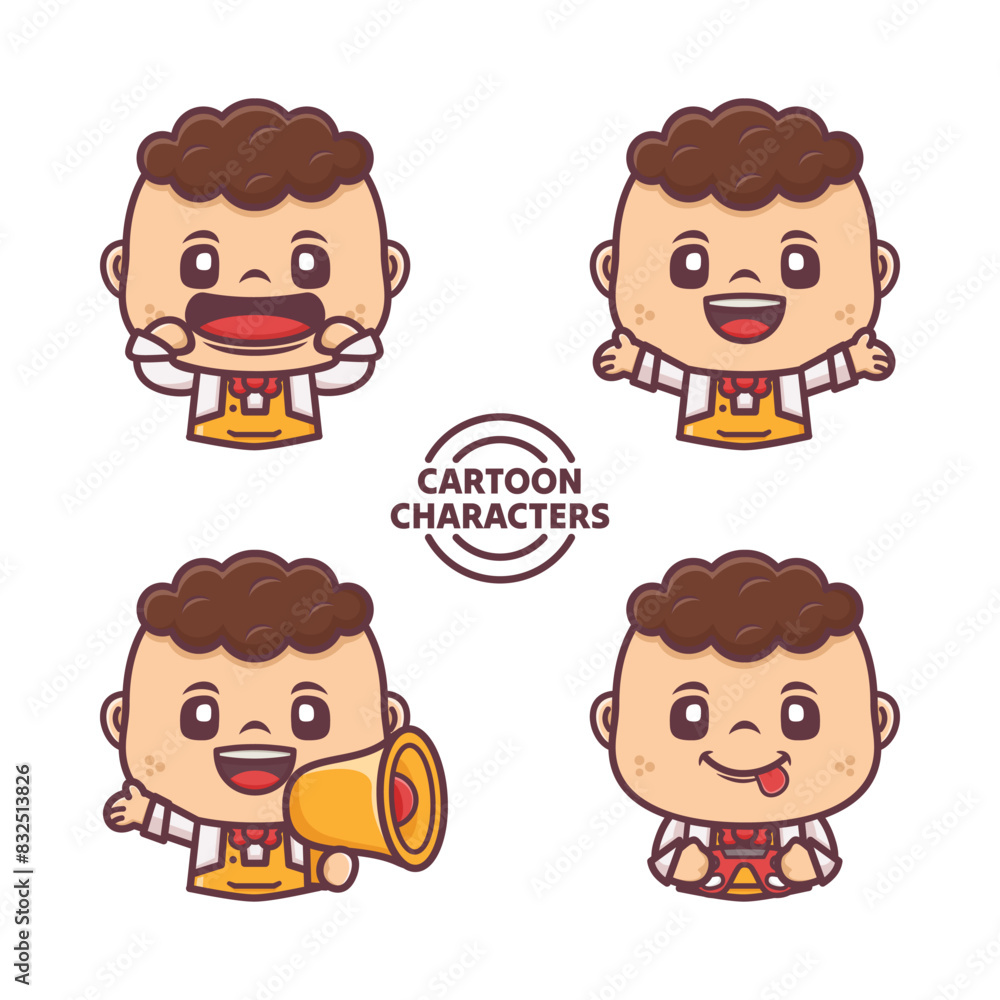 Collection of cute cartoon character designs Collection of cute cartoon character designs