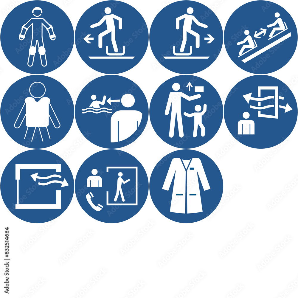 UNI EN ISO 7010 M, mandatory signs, standard symbol, safety sign UNI EN ISO 7010 M, mandatory signs, standard symbol, safety sign