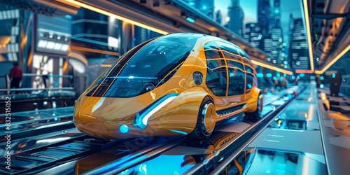 autonomous vehicles, showcasing self-driving cars or futuristic transportation concepts