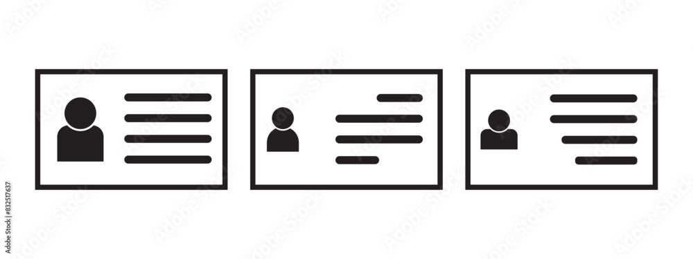 Id card icon. Identification card icon, vector, symbol, logo, illustration, line, editable stroke, flat, design, style, isolated, on white Id card icon. Identification card icon, vector, symbol, logo, illustration, line, editable stroke, flat, design, style, isolated, on white