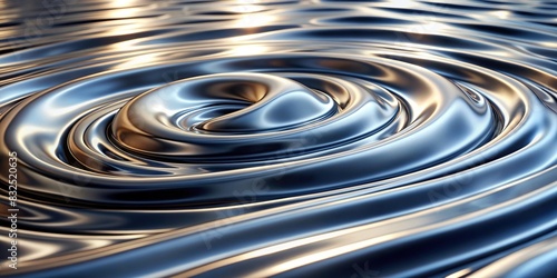Liquid silver metal with rippling surface photo