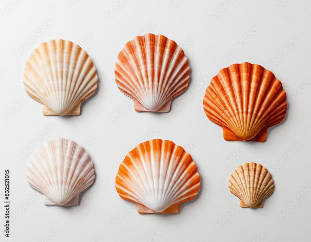 seashells on a white background seashells on a white background