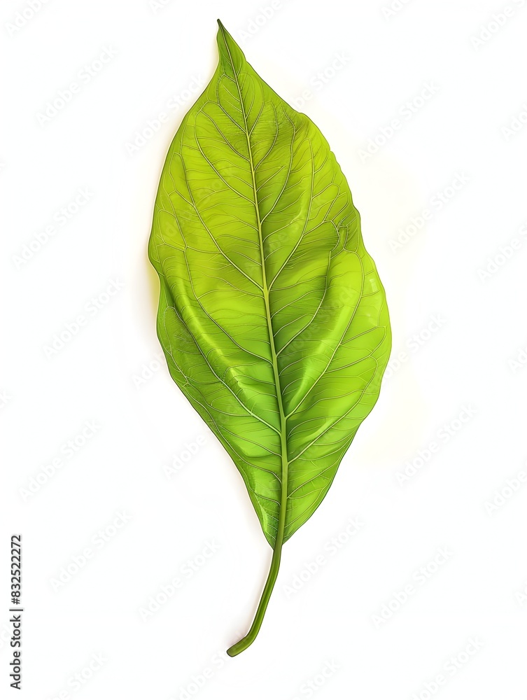 Obraz premium Bright Green of a Slender Peach Leaf