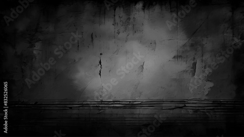 Black dark concrete wall background. Pattern board cement texture grunge dirty scratched for show anthracite promote product urban floor and abstract paper design element decor. Blackboard blank.
