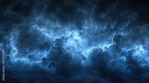 Abstract wave of blue smoke. Smoke abstract background © pengedarseni