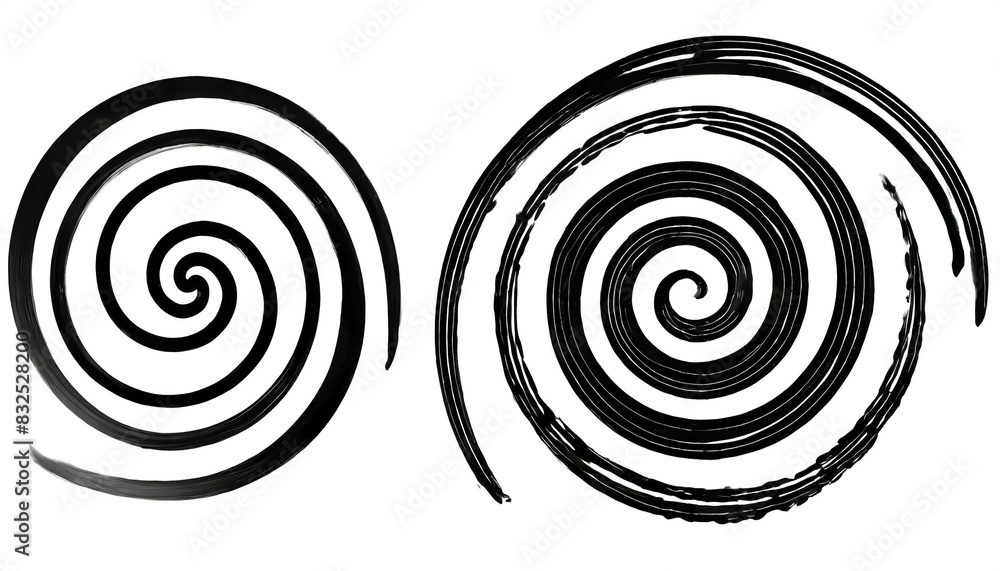 schwarz Kontrast Spirale set isoliert auf weißen Hintergrund, Freisteller schwarz Kontrast Spirale set isoliert auf weißen Hintergrund, Freisteller