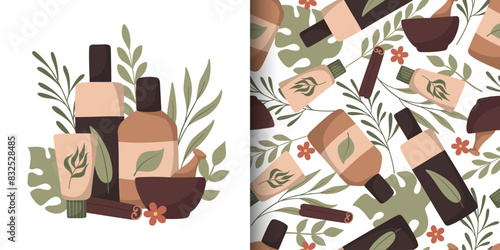 Vector organic skincare composition and pattern