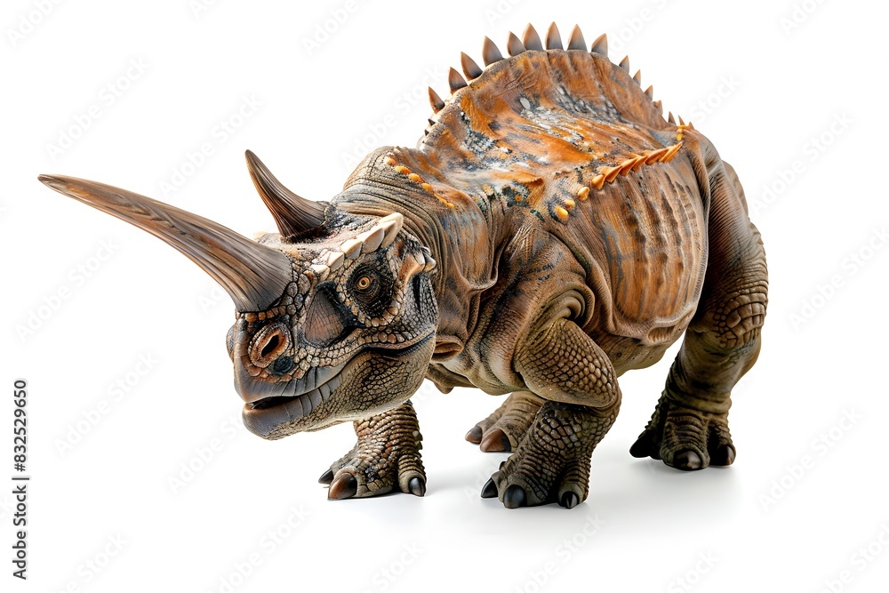 Fototapeta premium Photo of Triceratops Dinosaur Isolated on White Background