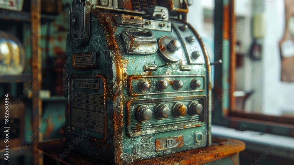 Rusty steampunk machine for sci-fi or fantasy design