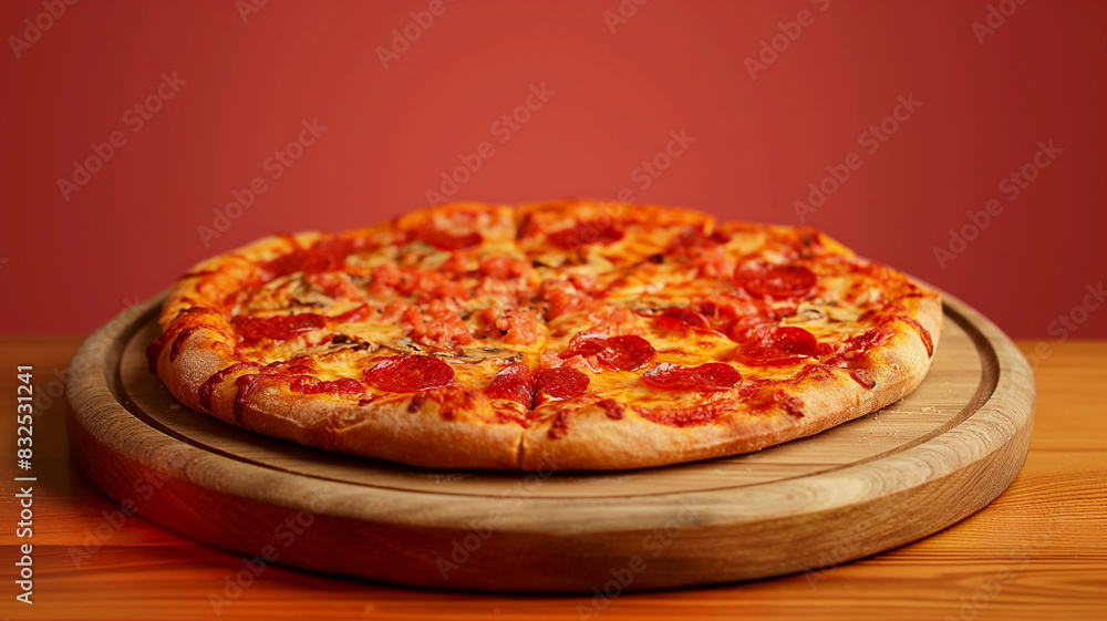 Pizza on a board Pizza on a board