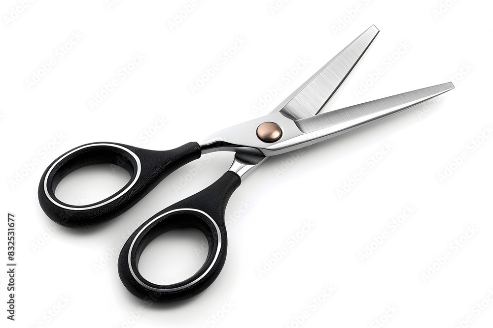 Photo of Stainless Steel Kitchen Scissors Isolated on Clean White Background Photo of Stainless Steel Kitchen Scissors Isolated on Clean White Background