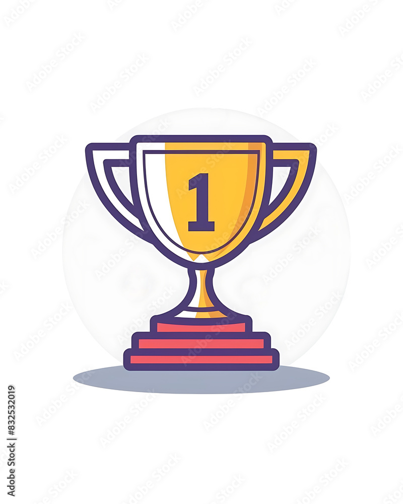 Winner #1 trophy number one winner's golden shine winner's circle brand new award sweepstakes winning red triple base trophy. Trophy illustration isolated on a white background. Winner #1 trophy number one winner's golden shine winner's circle brand new award sweepstakes winning red triple base trophy. Trophy illustration isolated on a white background.