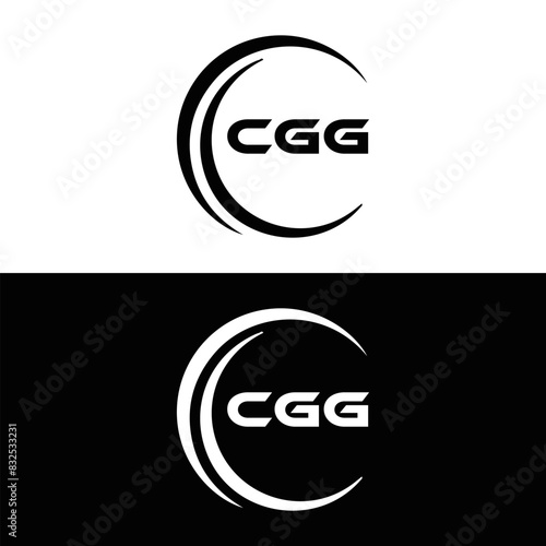 CGG logo. C G G design. White CGG letter. CGG, C G G letter logo design. C G G letter logo design in FIVE, FOUR, THREE, style. letter logo set in one artboard. C G G letter logo vector design. © MdRakibul