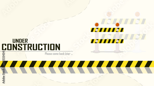 Under construction landing web page template. flat illustration vector eps 8 and above.