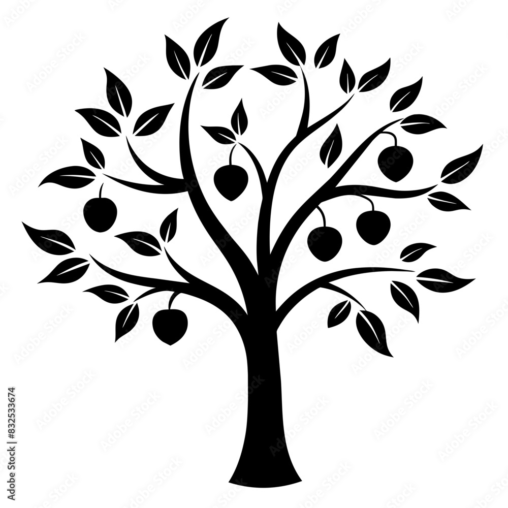 tree with leaves logo icon tree with leaves logo icon