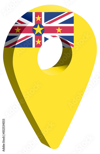 Free Download Niue  flag pin map 3d render geotag	
 - GFXLoad